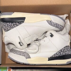 Jordan Kids White and Black Sneakers